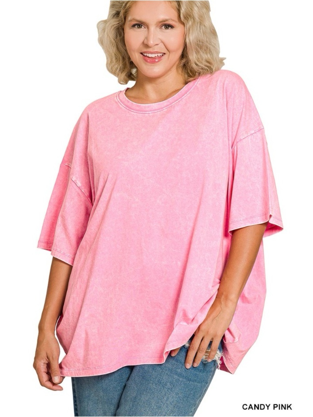 Oversized Candy Pink Women's Tee